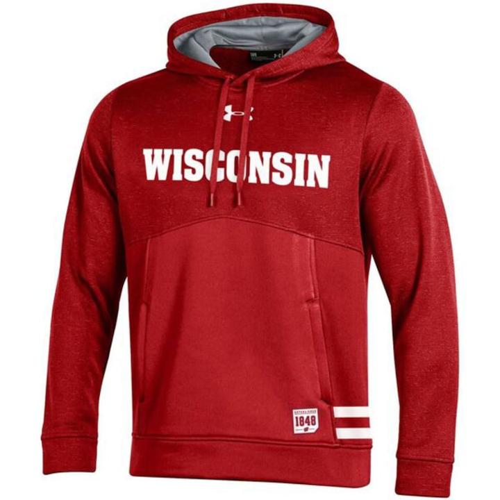 Men's Under Armour Wisconsin Badgers Storm Fleece Hoodie, Size: Xxl, Red