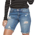Juniors' Mudd&reg; Ripped Bermuda Jean Shorts, Teens, Size: 3, Blue Other