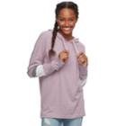 Juniors' So&reg; Striped Sleeve Oversized Hoodie, Teens, Size: Xs, Drk Purple