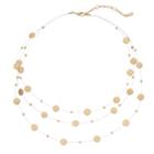Illusion Disc Multi Strand Necklace, Women's, Gold