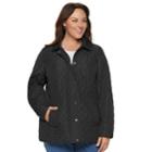 Plus Size Croft & Barrow&reg; Snap Front Quilted Jacket, Women's, Size: 2xl, Black