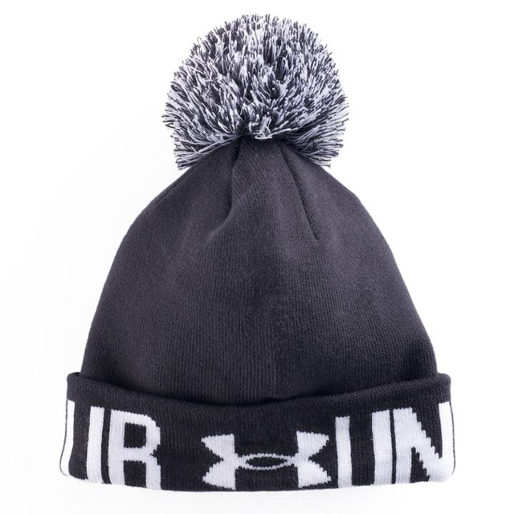 Women's Under Armour Logo Pom Pom Beanie, Black