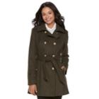 Juniors' Iz Byer Double-breasted Trench Coat, Teens, Size: Small, Green