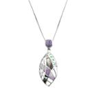 Sterling Silver Abalone And Purple Shell Openwork Pendant, Women's, Size: 18