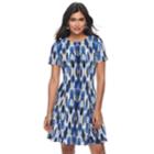 Petite Suite 7 Ikat Fit & Flare Dress, Women's, Size: 12 Petite, Blue