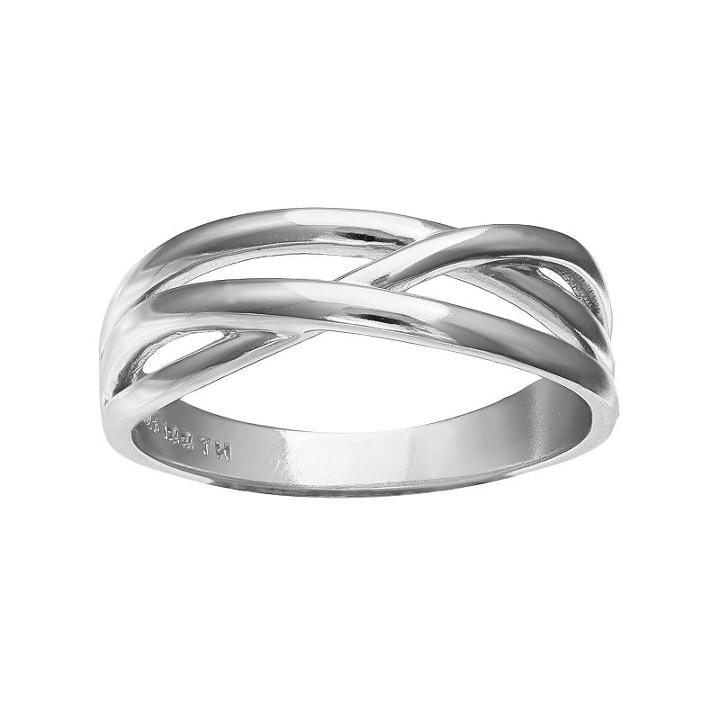 Sterling Silver Twist Ring, Women's, Size: 7, Grey