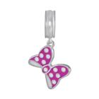Disney Sterling Silver Minnie Bow Charm, Women's, Pink