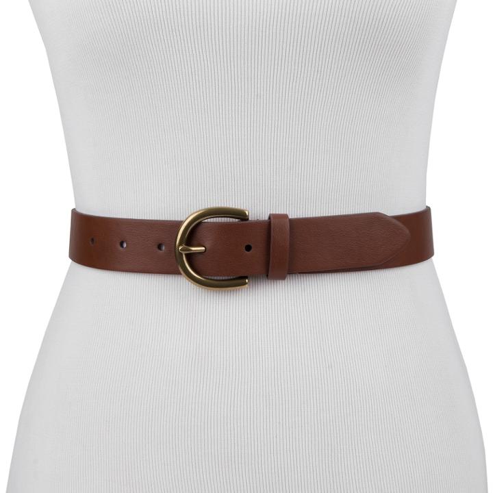 Women's Chaps Cut-edge Bridle Jean Belt, Size: Large, Brown