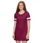 Juniors' About A Girl Varsity T-shirt Dress, Size: Large, White Oth