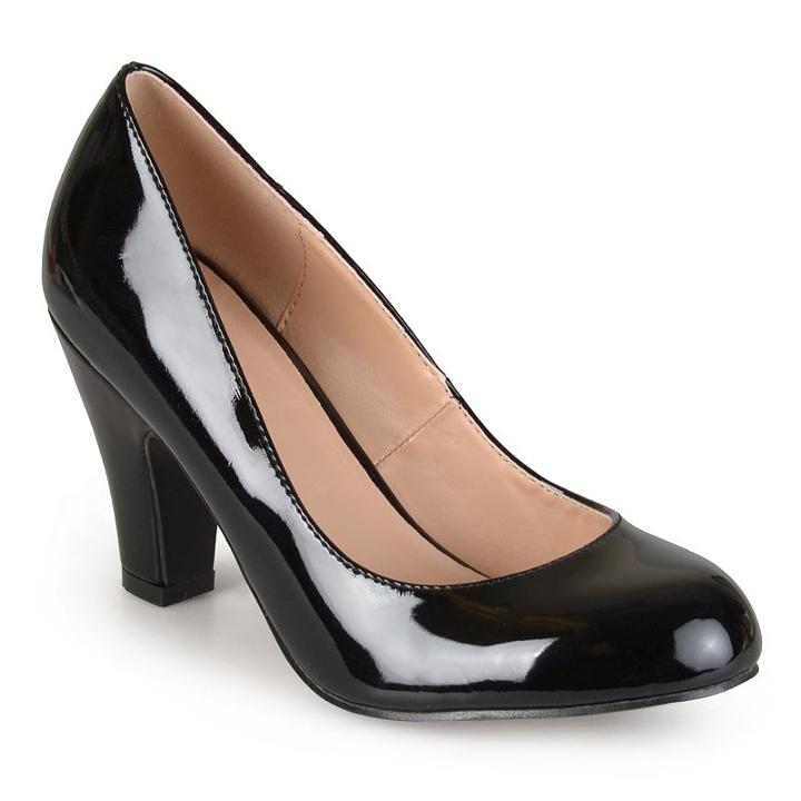 Journee Collection Wanda Women's Faux-patent High Heels, Girl's, Size: 7.5, Black