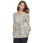 Women's Apt. 9&reg; Roll-tab Chiffon Tunic Top, Size: Xs, Green