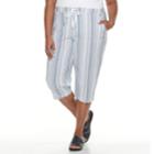 Plus Size Croft & Barrow&reg; Sheeting Pull-on Capris, Women's, Size: 3xl, Light Blue