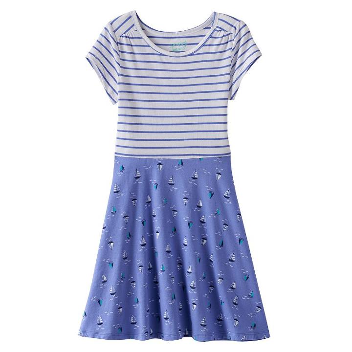 Girls 4-10 Jumping Beans&reg; Print Skater Dress, Girl's, Size: 6x, Blue (navy)