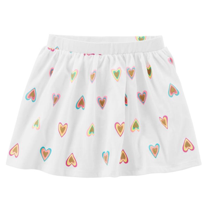 Baby Girl Carter's Heart Glittery Skort, Size: 6 Months, Print