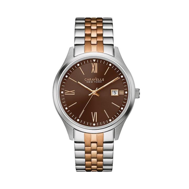 Caravelle New York By Bulova Men's Two Tone Stainless Steel Watch, Multicolor