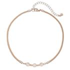 Lc Lauren Conrad Mother-of-pearl Circle Faux Suede Choker Necklace, Women's, White Oth