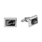 Stainless Steel Camouflage Rectangle Cuff Links, Men's, Grey