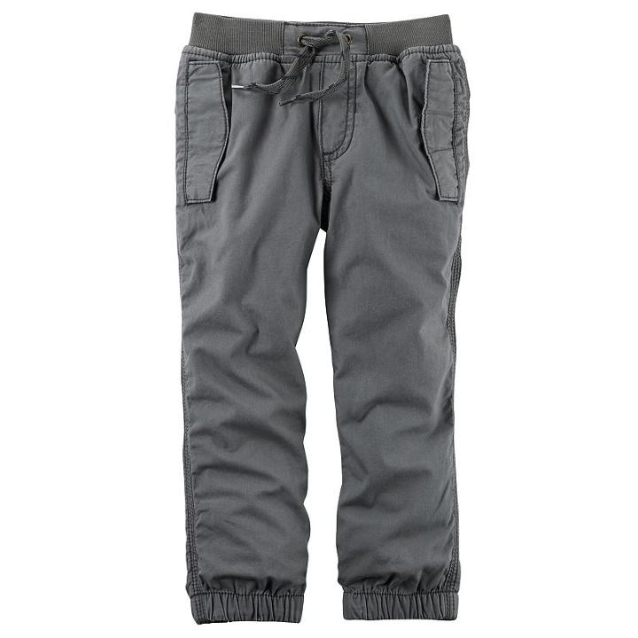 Boys 4-8 Carter's Poplin Joggers, Boy's, Size: 4, Grey