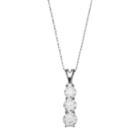 1 Carat T.w. Diamond 10k White Gold 3-stone Pendant Necklace, Women's