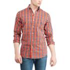 Men's Chaps Regular-fit Stretch Easy-care Button-down Shirt, Size: Medium, Orange