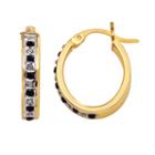 18k Gold-over-silver Sapphire Hoop Earrings, Women's