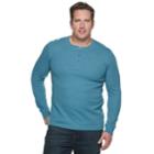Big & Tall Sonoma Goods For Life&trade; Modern-fit Supersoft Thermal Henley, Men's, Size: 3xl Tall, Med Blue