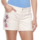 Women's Apt. 9&reg; Cuffed Midrise Jean Shorts, Size: 6, Light Pink