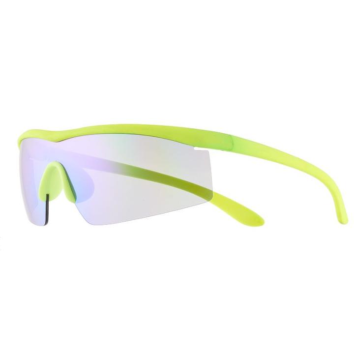 Men's Rubberized Sport Shield Sunglasses, Yellow