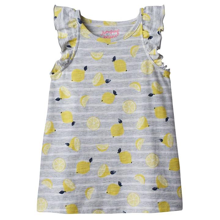 Girls 4-10 Jumping Beans&reg; Print Flutter-sleeve Tank, Girl's, Size: 7, Light Grey