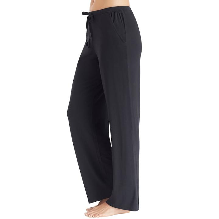 Women's Cuddl Duds Softwear Relaxed Lounge Pants, Size: Medium, Black