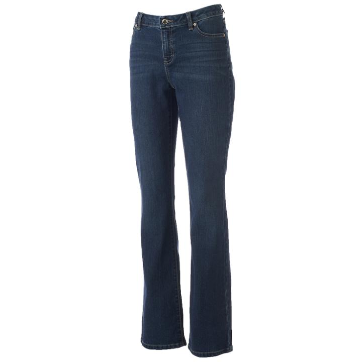 Petite Jennifer Lopez Bootcut Jeans, Women's, Size: 16 Petite, Dark Blue