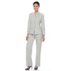 Women's Le Suit Pinstriped Suit Jacket & Pants Set, Size: 16, Med Beige
