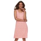 Women's Croft & Barrow&reg; Print Henley Tank Dress, Size: Small, Light Pink