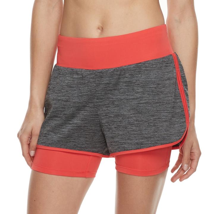 Women's Tek Gear&reg; Performance Layered Knit Shorts, Size: Xl, Dark Grey