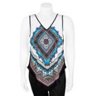 Juniors' Plus Size Iz Byer Geometric Handkerchief Tank, Teens, Size: 3xl, Tribal Scarf