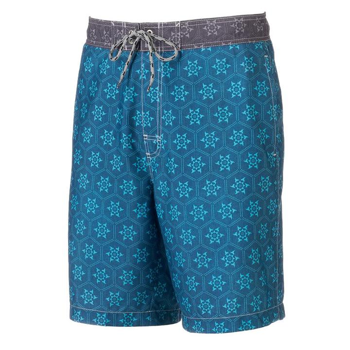 Men's Sonoma Goods For Life&trade; Shark Tooth Mandala Swim Trunks, Size: Xl, Green Oth
