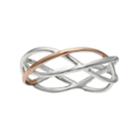 Primrose Two Tone Sterling Silver Crossover Ring, Women's, Size: 7