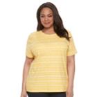 Plus Size Croft & Barrow&reg; Essential Crewneck Tee, Women's, Size: 0x, Gold