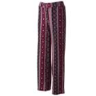 Juniors' Pink Rose Elastic Waist Wide Leg Pants, Teens, Size: Large, Grey (charcoal)