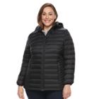 Plus Size Zeroxposur Packable Down-fill Puffer Jacket, Women's, Size: 3xl, Black