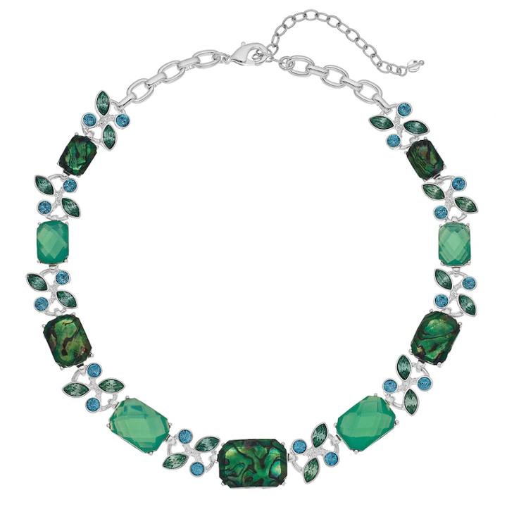 Napier Beaded Collar Necklace, Women's, Green