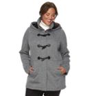 Plus Size Sebby Collection Hooded Toggle Fleece Jacket, Women's, Size: 2xl, Grey