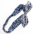 Mudd&reg; Flower Print Knotted Elastic Head Wrap, Women's, Blue