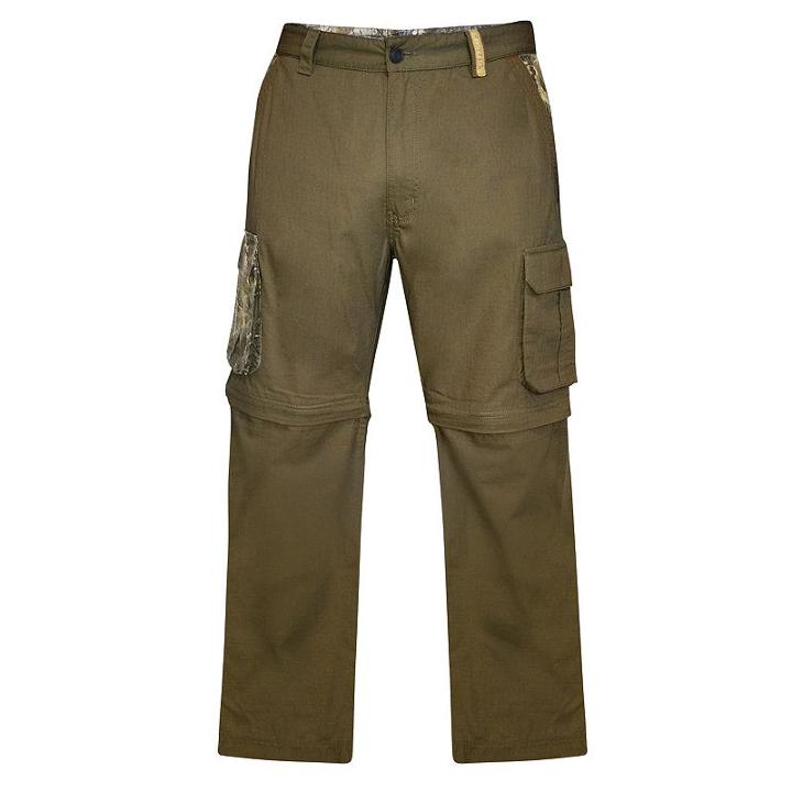 Men's Realtree Earthletics Modern-fit Ripstop Convertible Cargo Pants, Size: 48x32, Green