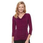 Women's Dana Buchman 3/4-sleeve Cowlneck Top, Size: Medium, Med Purple