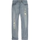 Girls 7-16 Levi's Destructed Rolled Cuff Light Wash Girlfriend Jeans, Size: 14, Light Blue