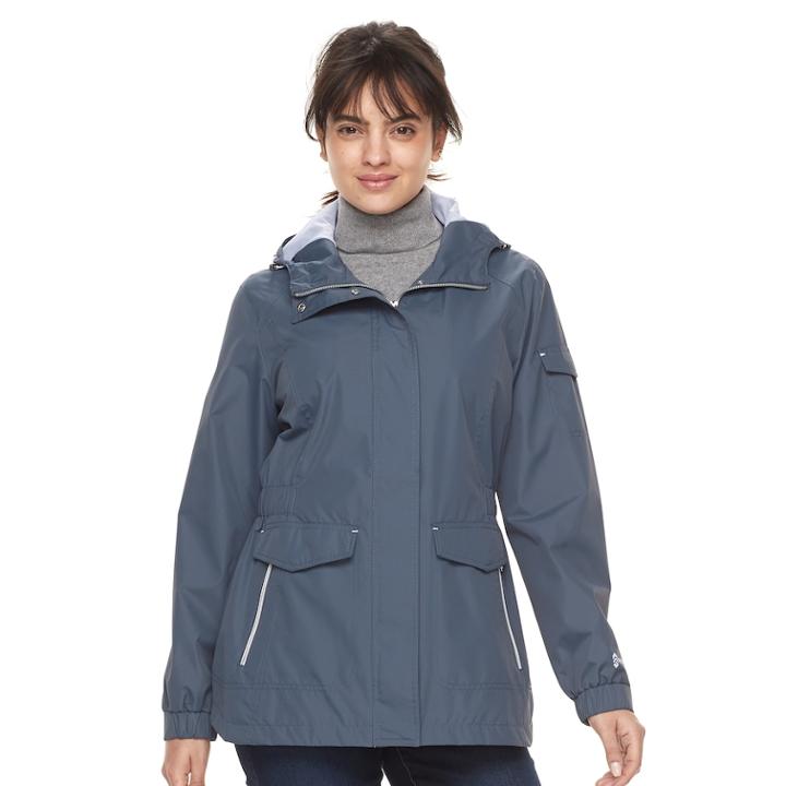Women's Free Country Lightweight Hooded Jacket, Size: Medium, Dark Grey