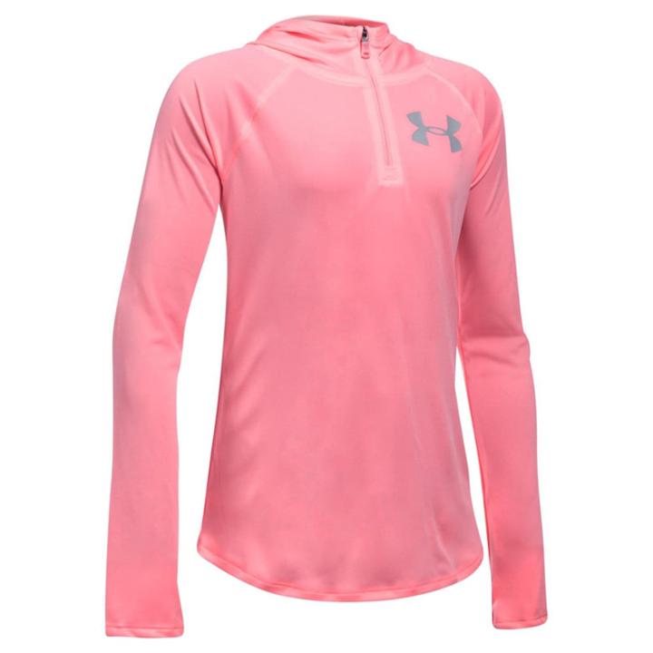 Girls 7-16 Under Armour Tech 1/4-zip Hoodie, Size: Small, 979 Pink
