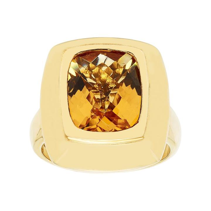 14k Gold Over Silver Citrine Ring, Women's, Size: 7, Orange