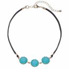 Aqua Faceted Stone Choker Necklace, Women's, Blue
